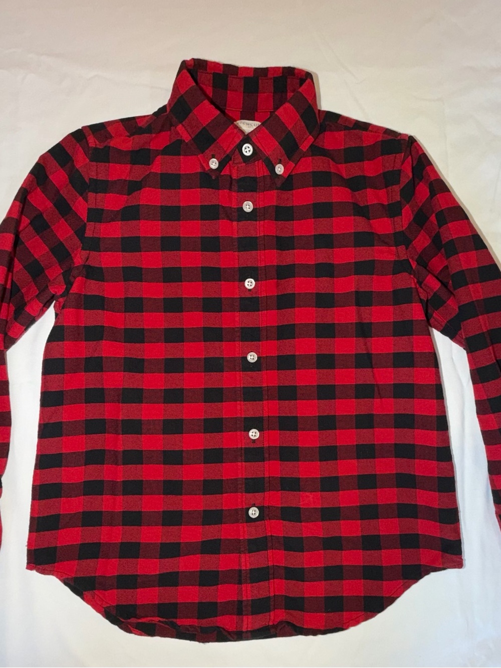 J. Crew Kids Red and Black Buffalo Plaid Button-Down Shirt size 8